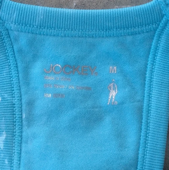 Jockey Essentials Cyan Blue Racerback Seamfree Jersey Ribbed Sports Bra NWT - Picture 10 of 12